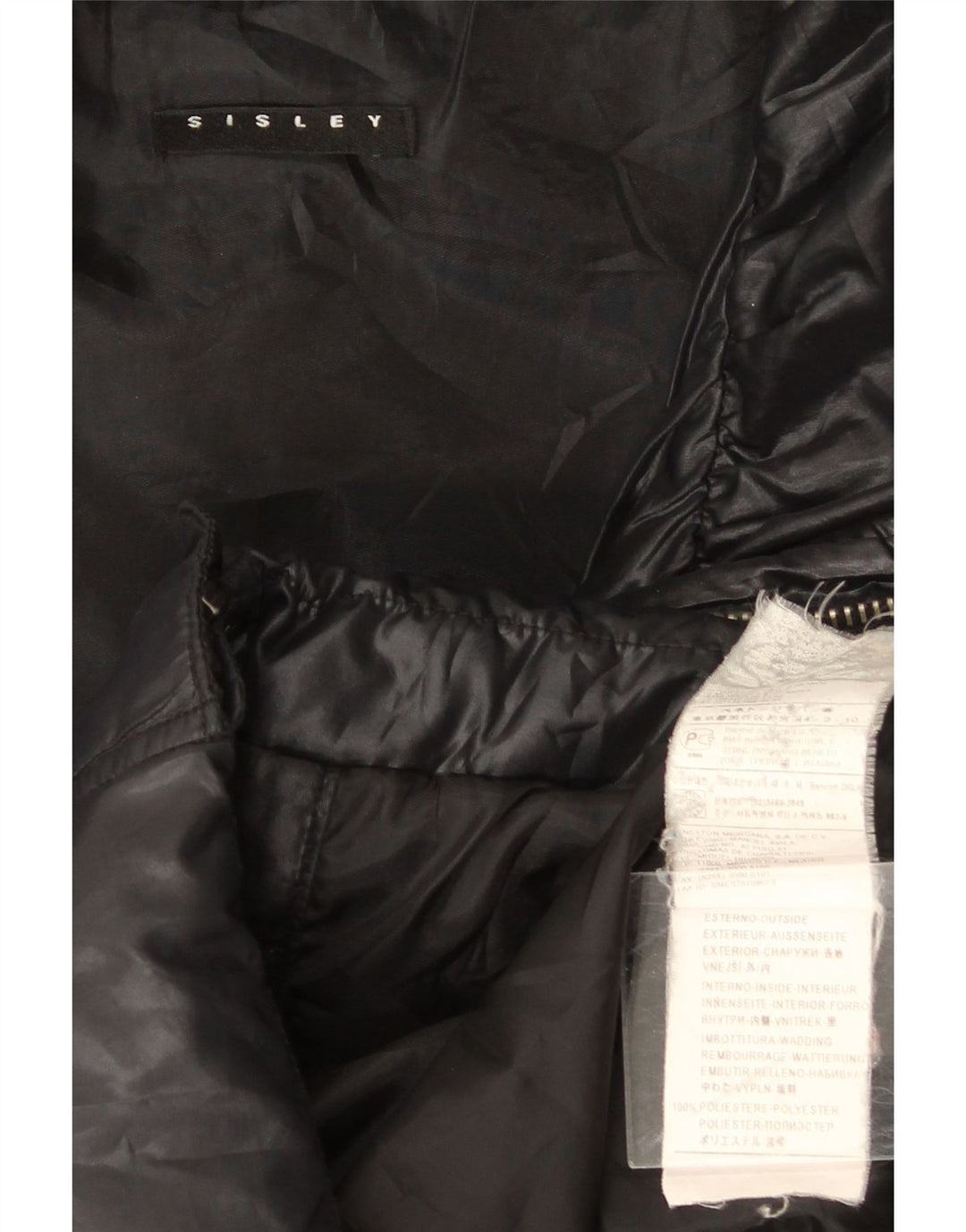 Sisley Polstret Damejakke IT 44 Medium Sort Polyester