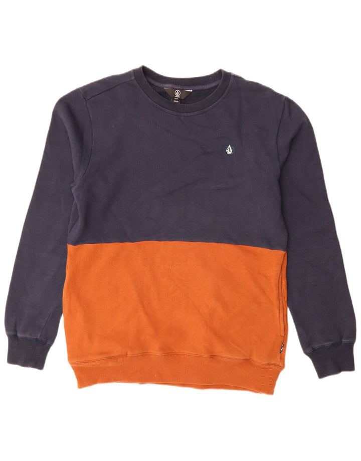 Volcom Herre Sweatshirt Jumper Medium Marineblå Colourblock Bomuld