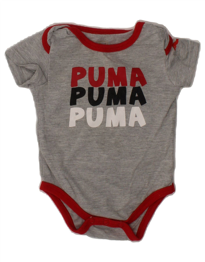 PUMA Baby Boys Graphic Bodysuit 0-3 Months Grey Vintage Puma and Second-Hand Puma from Messina Hembry 