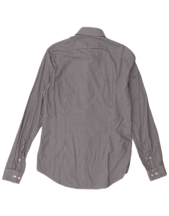 Calvin Klein herreskjorte str. 38 15 Mellem marineblå Houndstooth Designer