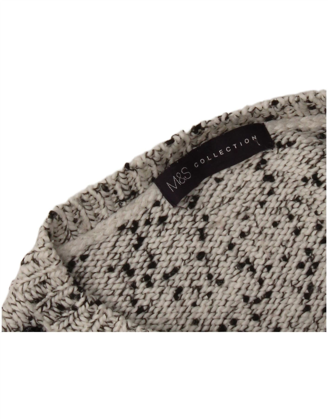 Marks & Spencer Dame Boat Neck Jumper Sweater UK 12 Medium Grey Flecked
