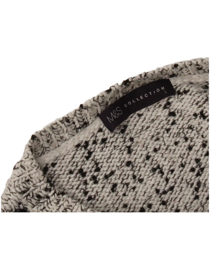 Marks & Spencer Dame Boat Neck Jumper Sweater UK 12 Medium Grey Flecked