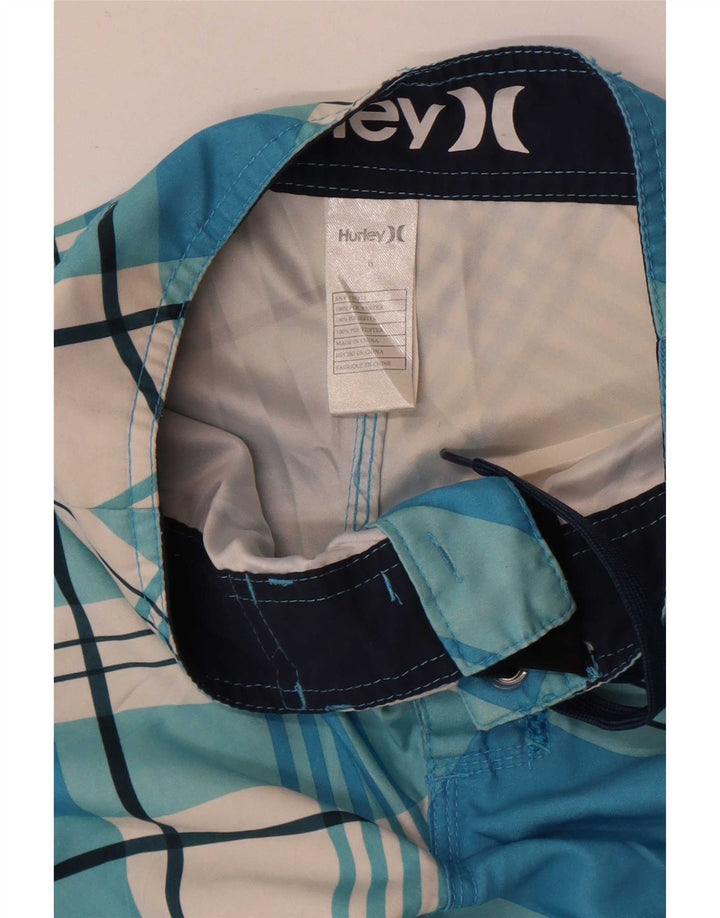Hurley Boys grafiske svømmeshorts 5-6 år blå ternet polyester