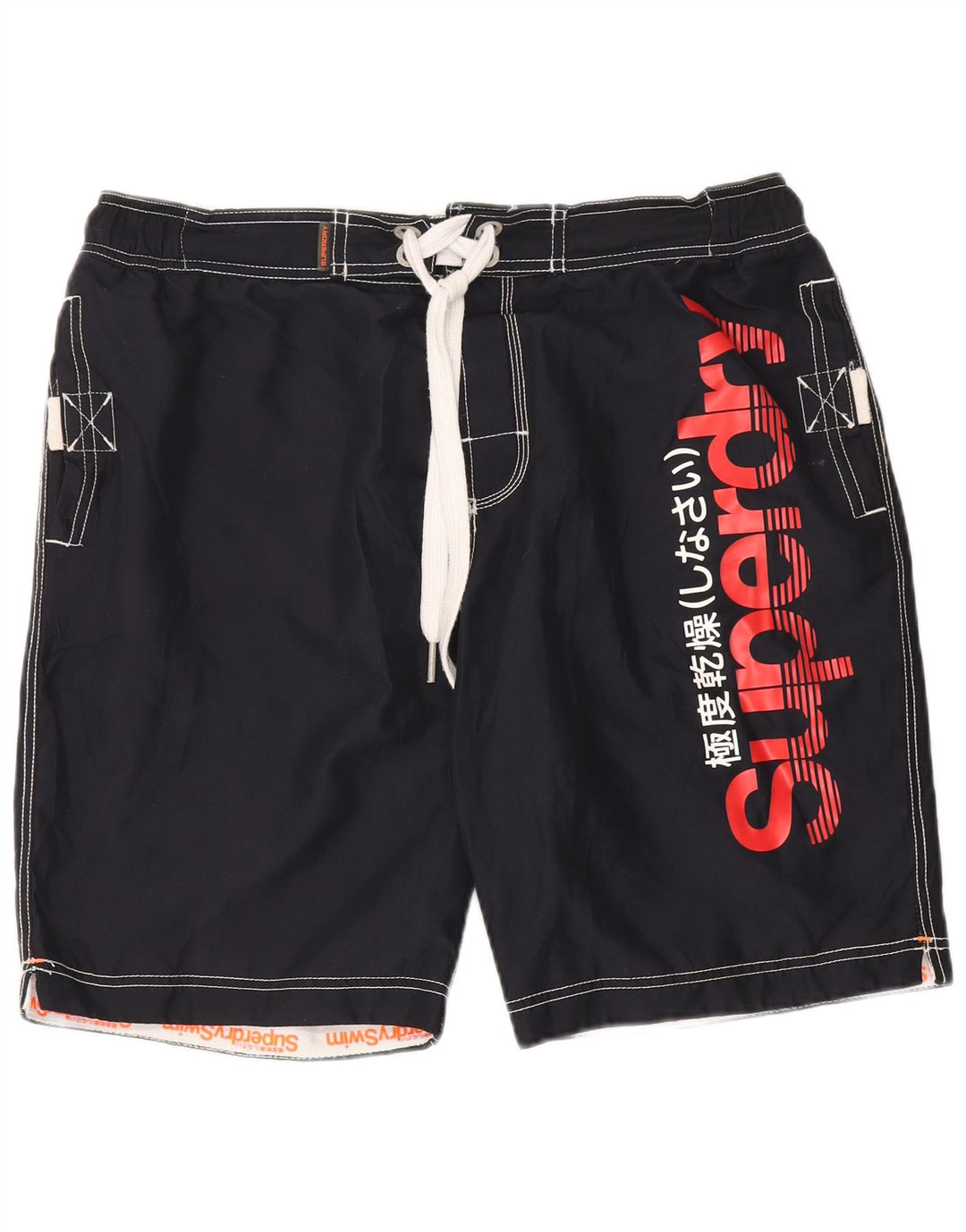 Superdry Grafiske svømmeshorts til mænd 2XL sort polyester