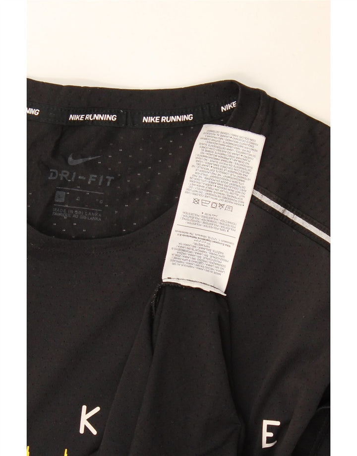 NIKE Herre Dri Fit grafisk T-shirt Top Stor sort polyester
