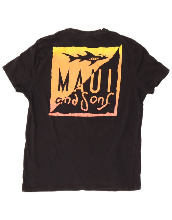 Maui and Sons Herre grafisk T-shirt Top Stor Sort