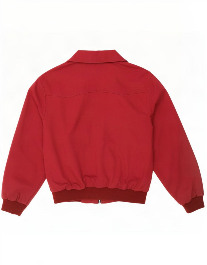 Vintage Bomberjakke til mænd UK 36 Small Burgundy Polyester