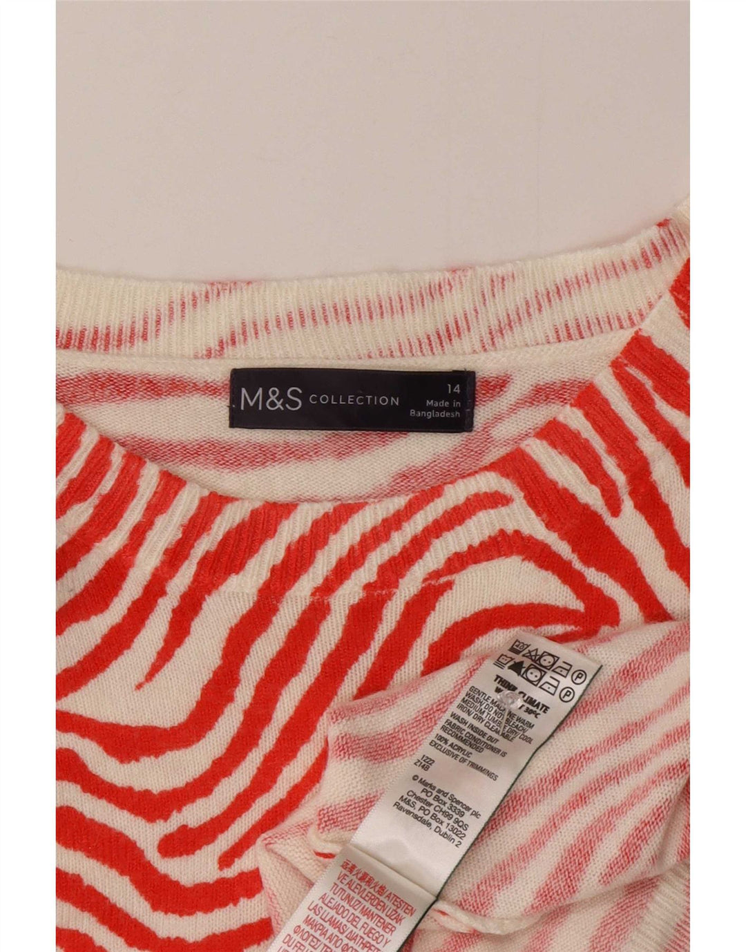 Marks & Spencer Dame Boat Neck Jumper Sweater UK 14 Medium Red
