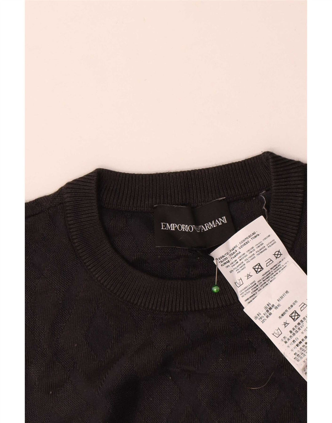 Emporio Armani Mens Crew Neck Jumper Sweater Medium Grey Viscose