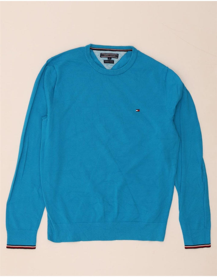 Tommy Hilfiger Herre Crew Neck sweater mellemblå bomuld