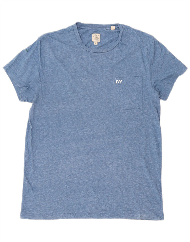 Jack Wills Herre T-shirt Top Medium Blue Flecked Bomuld