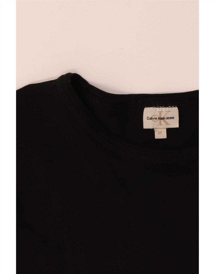 Calvin Klein Jeans Dame Top Langærmet UK 14 Medium Sort Bomuld