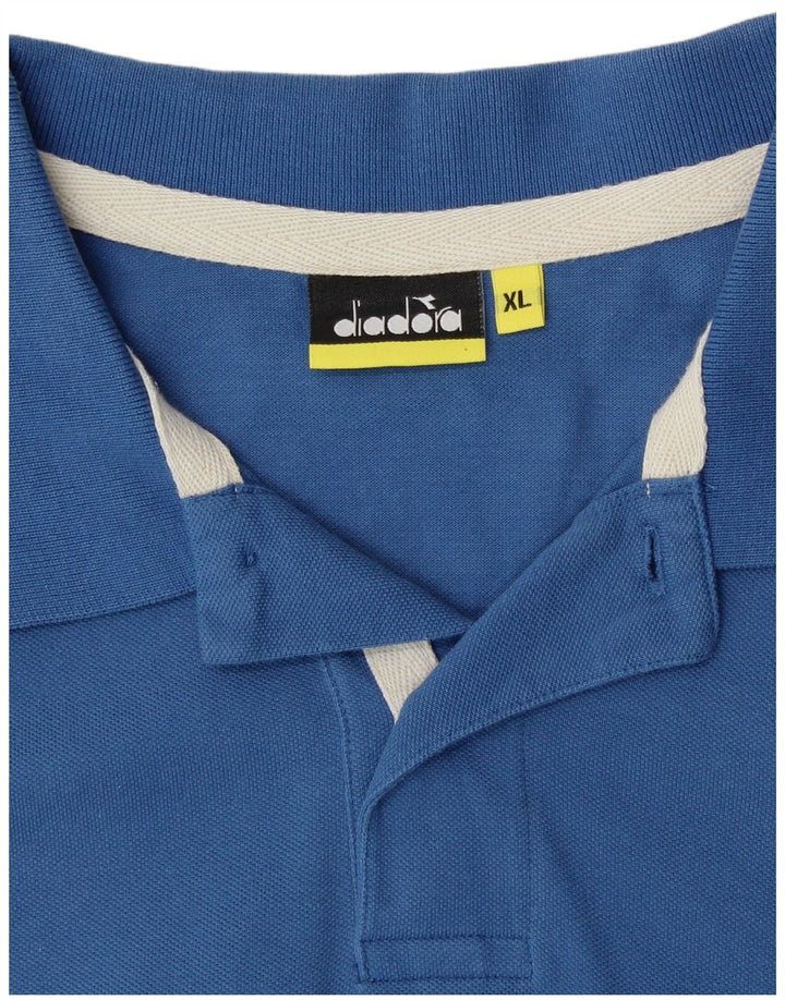DIADORA Poloshirt til mænd XL Blå Bomuld