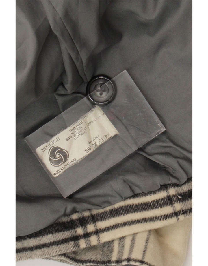 Vintage Dame Overfrakke UK 14 Medium Grey Ternet New Wool