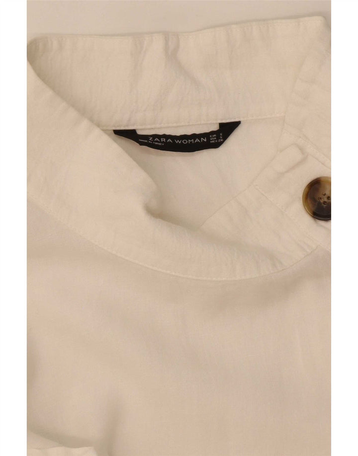 Zara Dame Langærmet Oversized Bluse Top UK 10 Small White