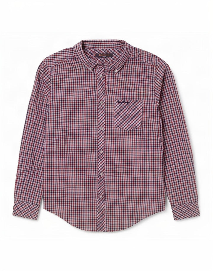 Ben Sherman Heritage skjorte til mænd, stor rød ternet bomuld