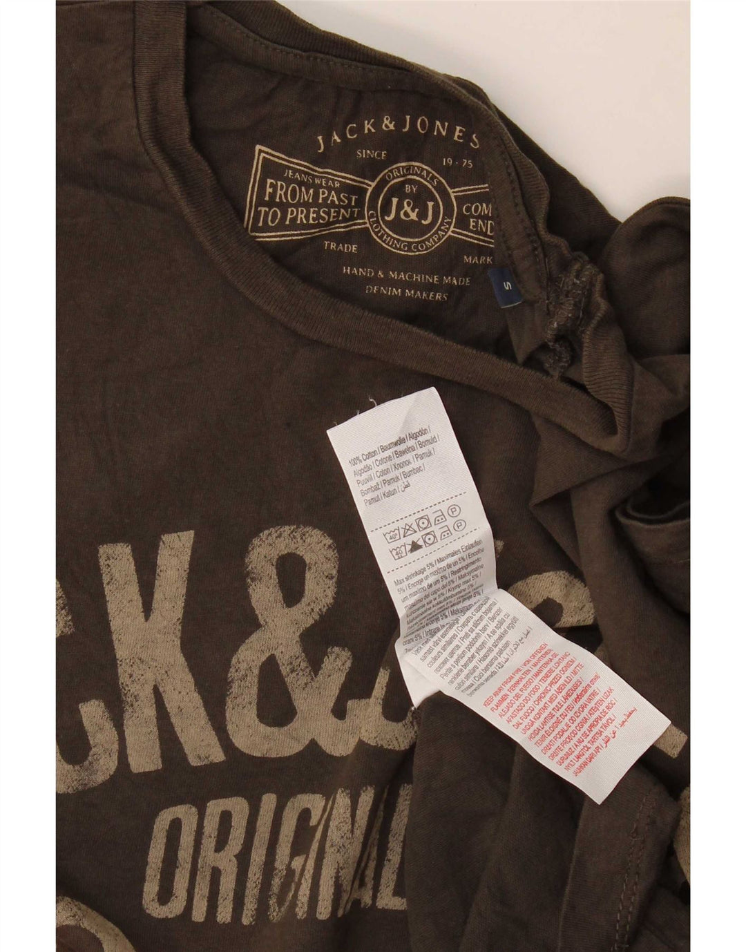 Jack & Jones Herre grafisk T-shirt Top Lille Khaki Bomuld