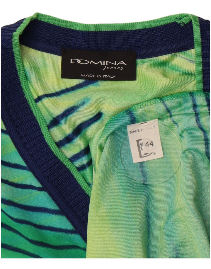 Domina Kortærmet Cardigan Top IT 44 Medium Green Tie Dye