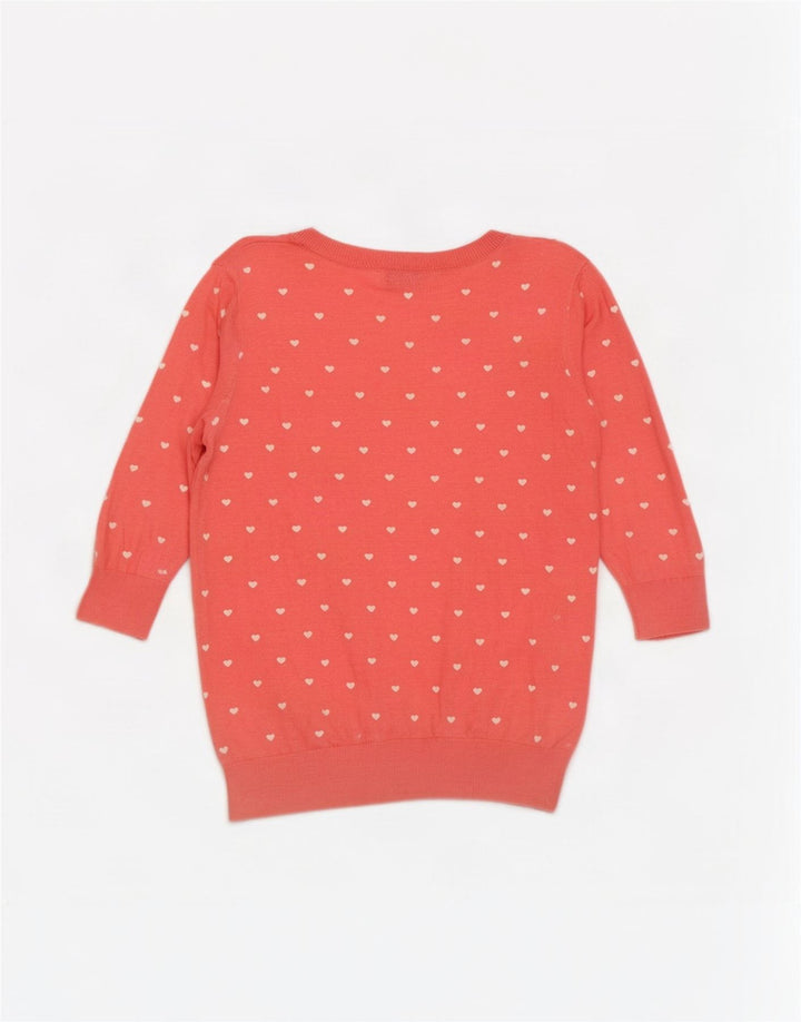 Topshop kvinders abstrakt mønster cardigan sweater UK 12 Medium Pink Heart