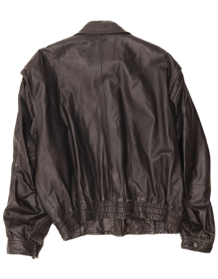 Vintage herre læderjakke UK 42 XL sort læder