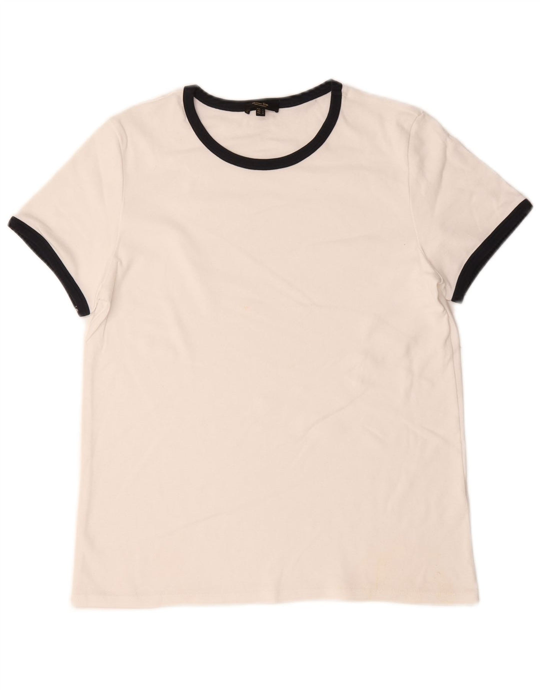 Massimo Dutti Dame T-Shirt Top UK 14 Stor Hvid Colourblock