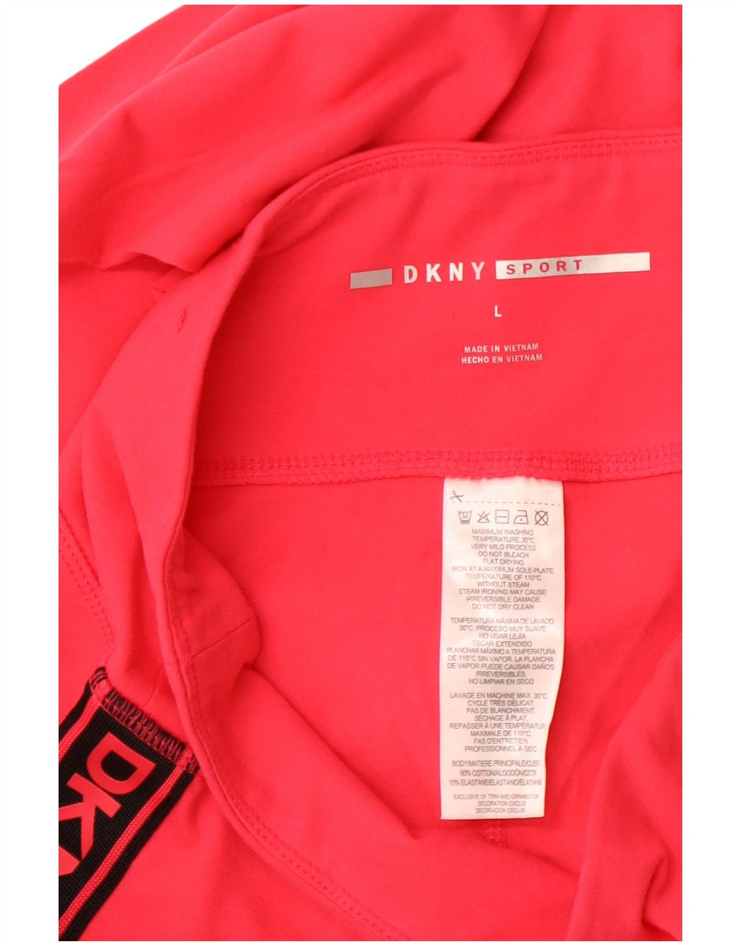 DKNY Womens Grafiske Capri Leggings UK 16 Large Pink Colourblock Bomuld