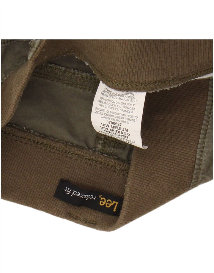 LEE afslappet pasform dameshorts US 18 2XL W40 Khaki Bomuld