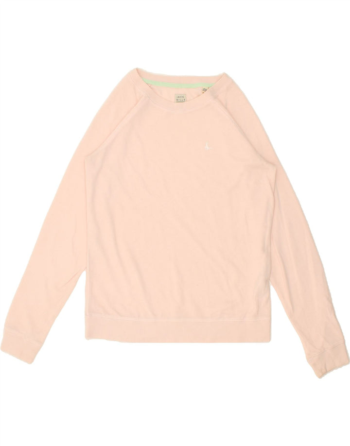 JACK WILLS Womens Sweatshirt Jumper UK 12 Medium  Pink Cotton Vintage Jack Wills and Second-Hand Jack Wills from Messina Hembry 