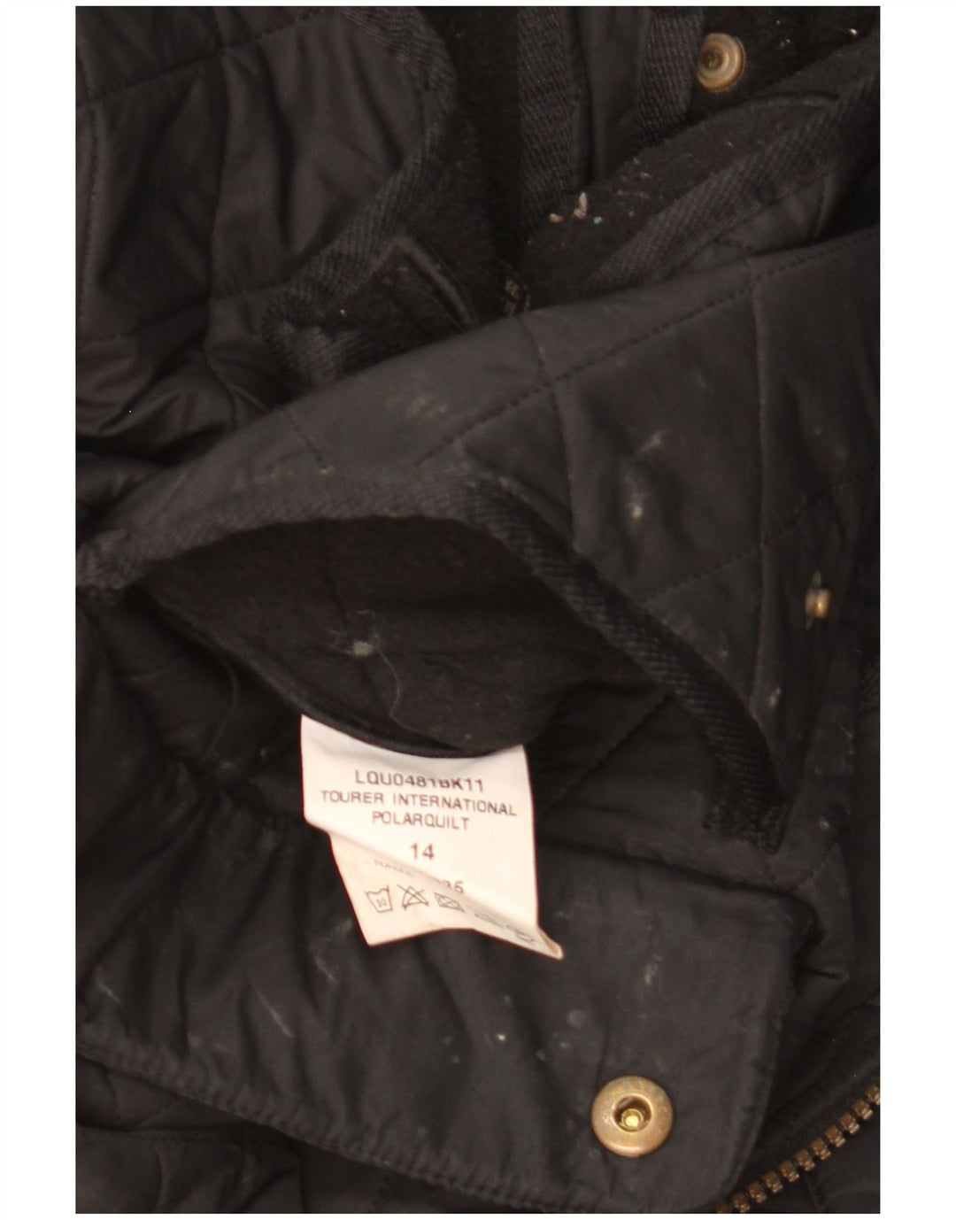 Barbour Dame Military Quilted Jacket UK 14 Large Black Polyester