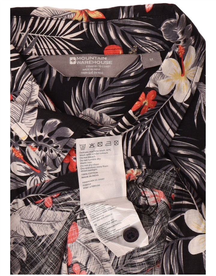 Mountain Warehouse Kortærmet Herreskjorte Medium Sort Floral Hawaiian