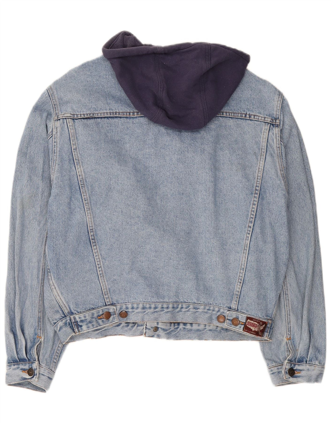 DURANGO Denimjakke med hætte til mænd UK 40 Large Blue Colourblock Bomuld