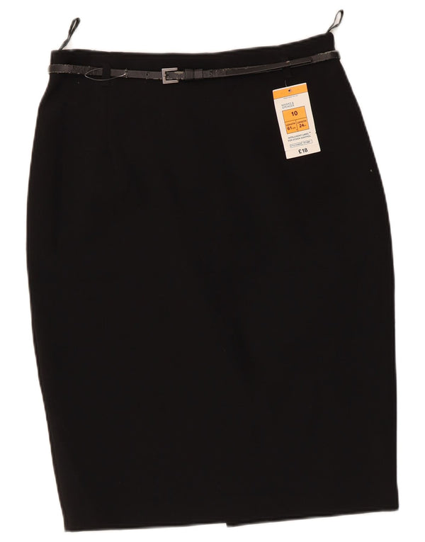 Marks & Spencer Pencil Nederdel til kvinder UK 10 Small W28 Black Polyester