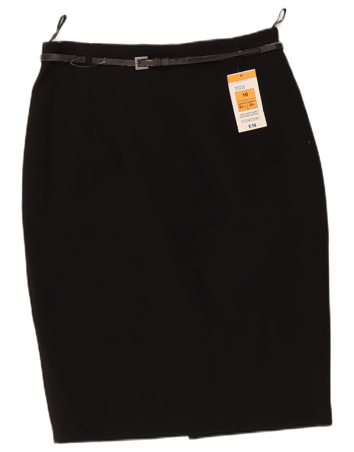 Marks & Spencer Pencil Nederdel til kvinder UK 10 Small W28 Black Polyester