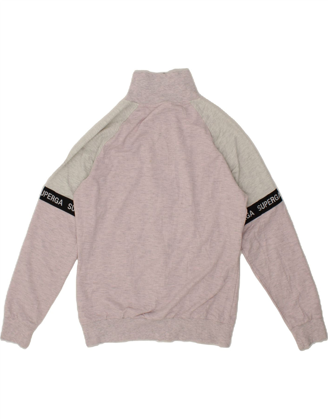 SUPERGA Womens Graphic Tracksuit Top Jacket UK 14 Medium Pink Colourblock Vintage Superga and Second-Hand Superga from Messina Hembry 