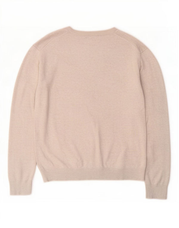 Calvin Klein Mens Crew Neck Jumper Sweater Large Beige Cotton