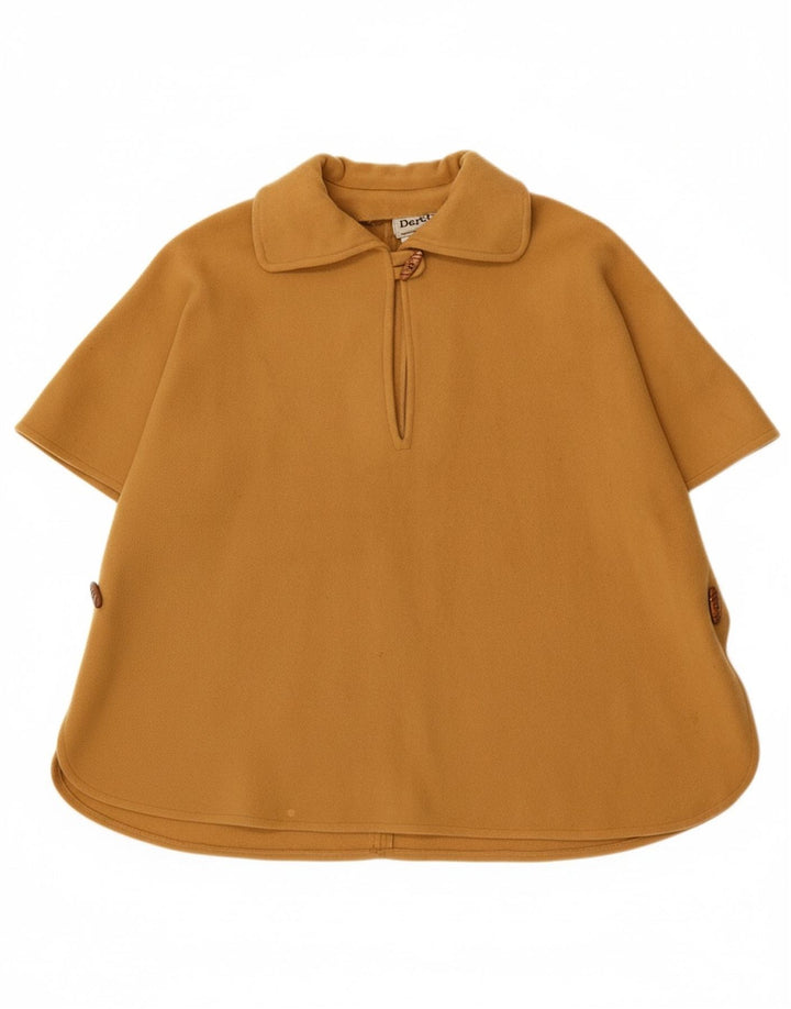 DERETA Womens Oversized Short Sleeve Poncho Coat UK 14 Large  Beige Wool