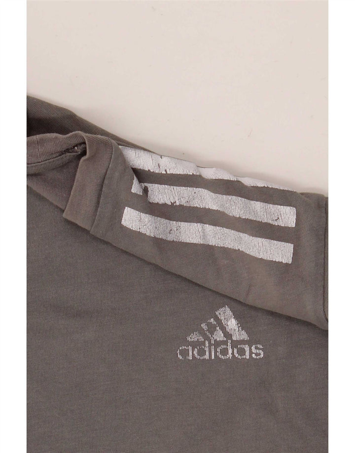 Adidas T-shirt top mellem grå bomuld til mænd