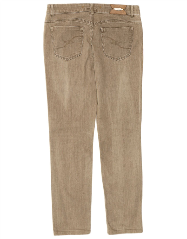 Trussardi Dame Slim Jeans W30 L29 Beige Bomuld