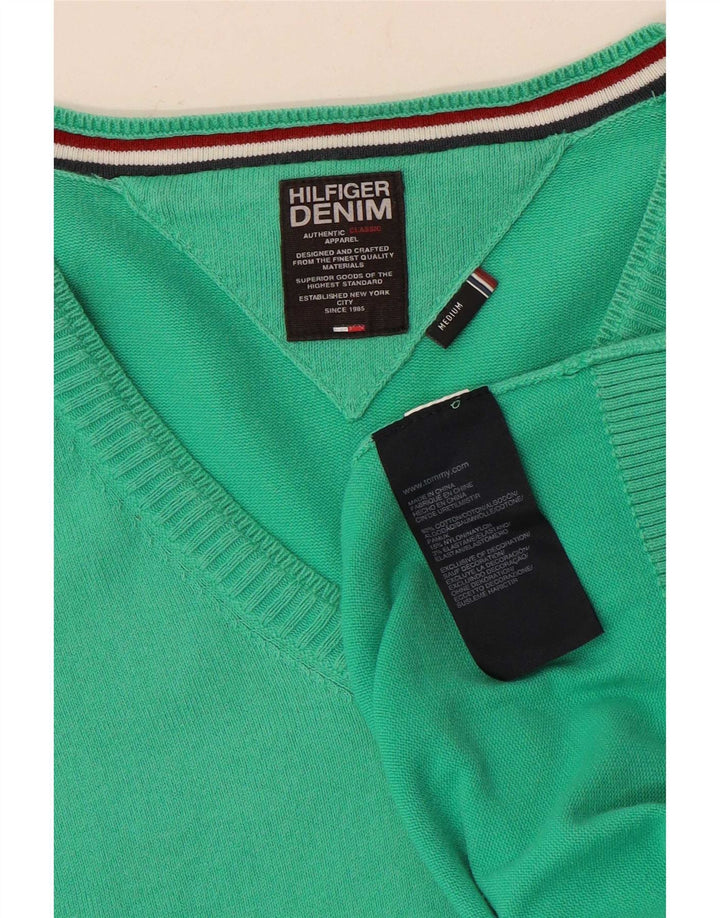 Tommy Hilfiger Herre V-hals sweater Medium Grøn Bomuld