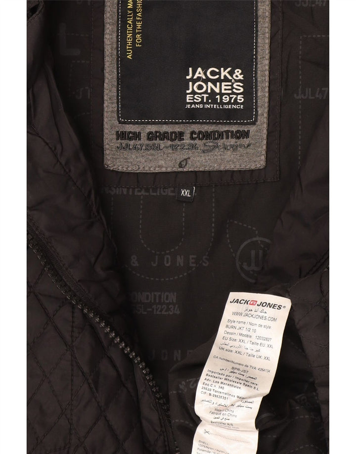 Jack & Jones Herre quiltet jakke UK 44 2XL Grå Nylon