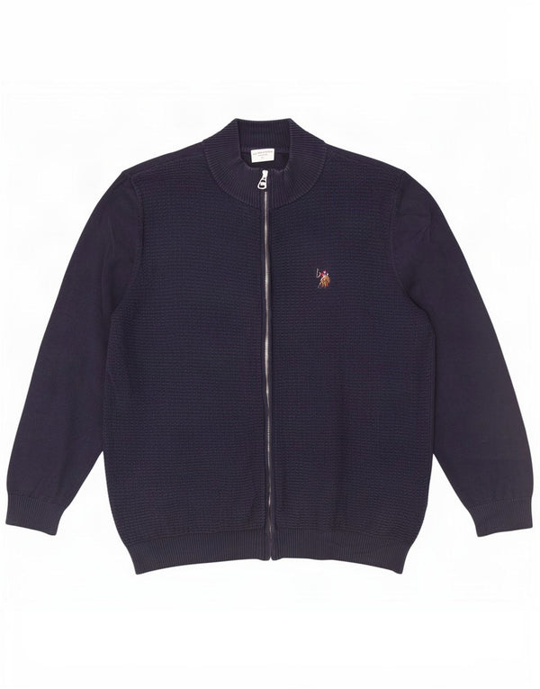 U.S. Polo Assn. Herre cardigan sweater XL marineblå bomuld