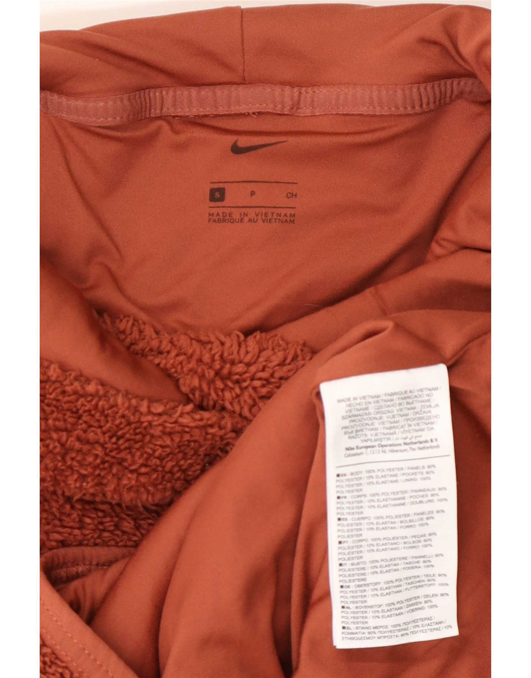 Nike Dame Hætte Oversized Fleece Jumper UK 10 Lille brun polyester