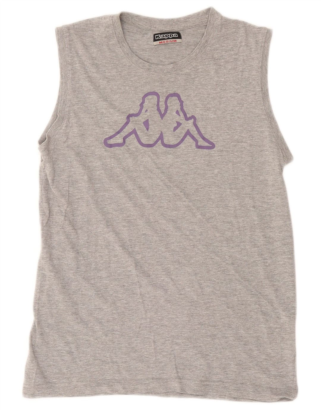 Kappa Kvinders Grafisk Vest Top UK 14 Medium Grå Bomuld