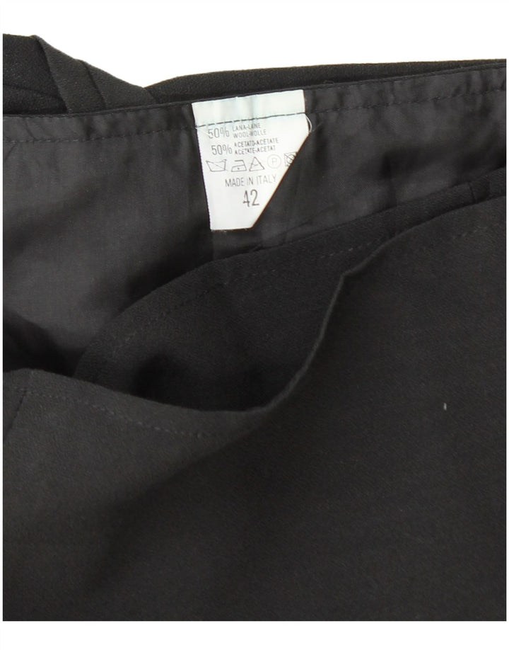 VINTAGE Mini Wrap Nederdel til kvinder IT 42 Medium W26 Sort Uld