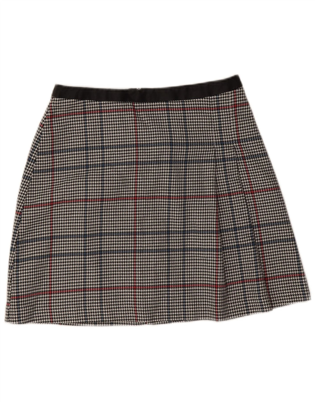 Oasis Dame Mini Nederdel UK 10 Small W28 Grå Houndstooth Polyester