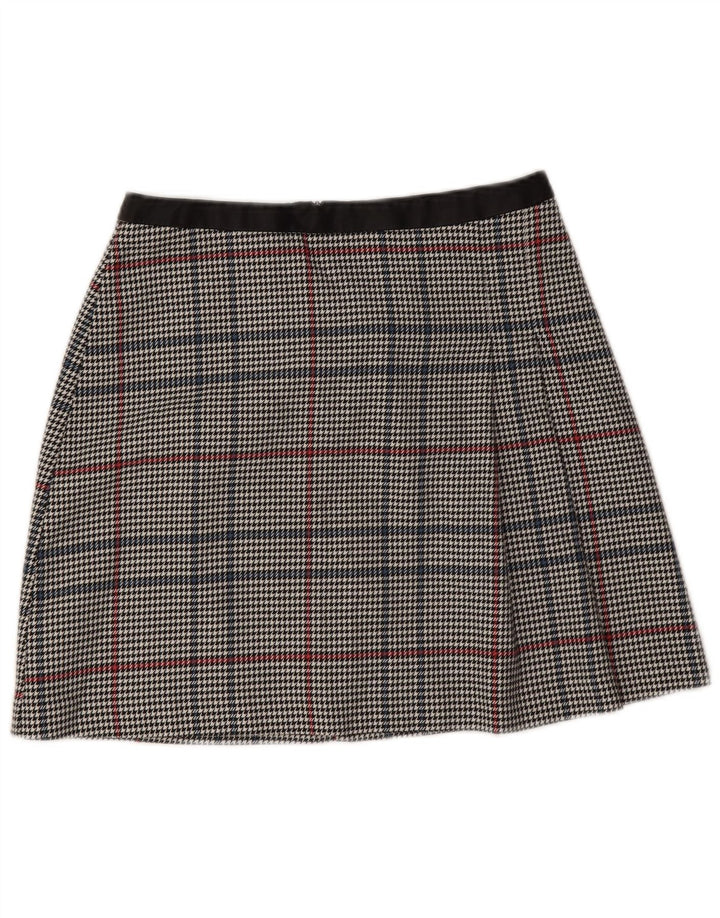 Oasis Dame Mini Nederdel UK 10 Small W28 Grå Houndstooth Polyester