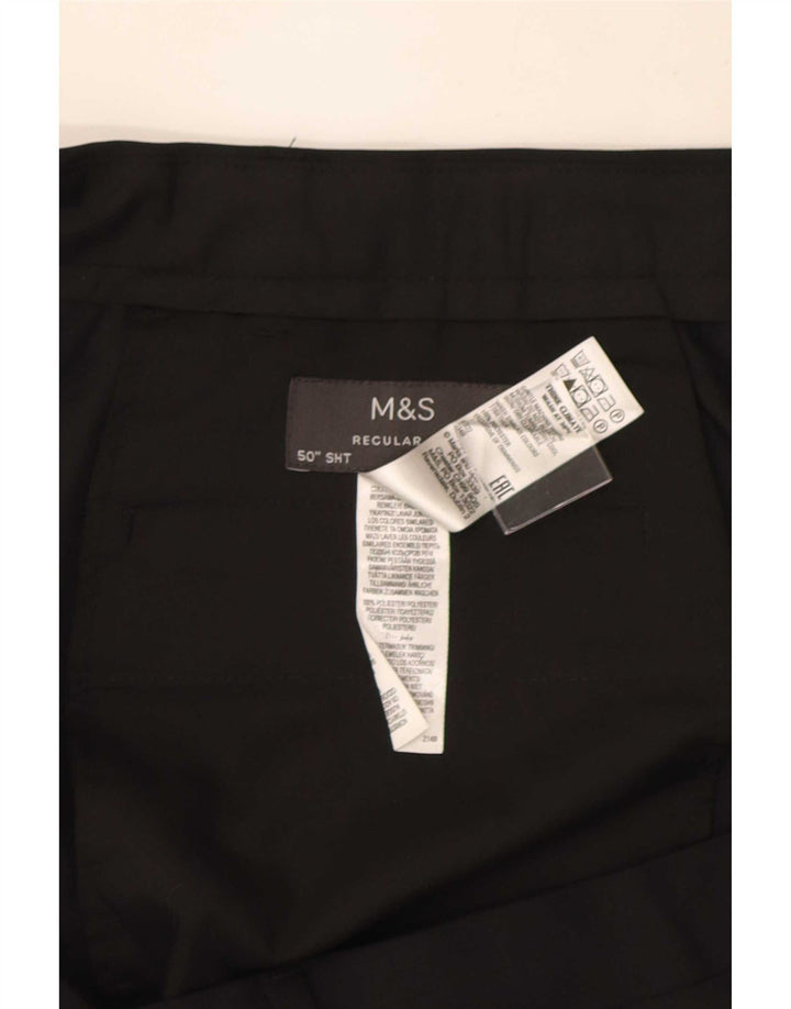 Marks & Spencer Herre Regular Fit Chinobukser W50 L29 Sort polyester