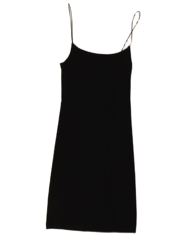 Zara Womens Slip Dress UK 8 Small Black Bomuld