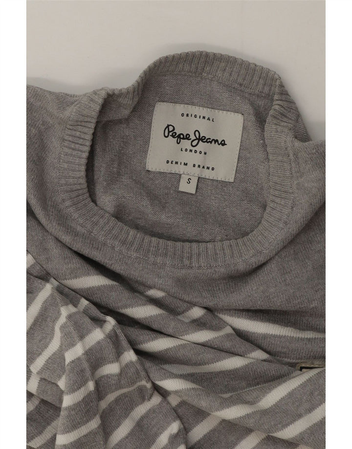 PEPE Jeans Herre Crew Neck Jumper Sweater Lille grå stribet