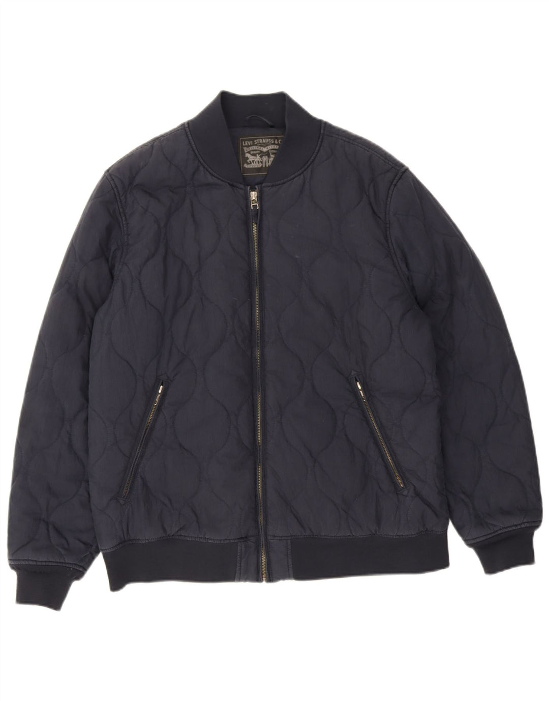 Levi's Bomber polstret jakke til mænd UK 42 XL marineblå bomuld